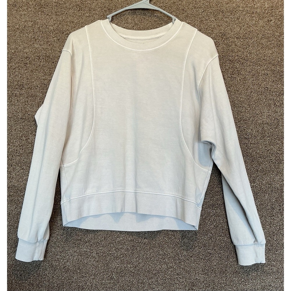 Athleta Sundown Crew Neck‎ Sweatshirt XS Ecru Bone Oversized